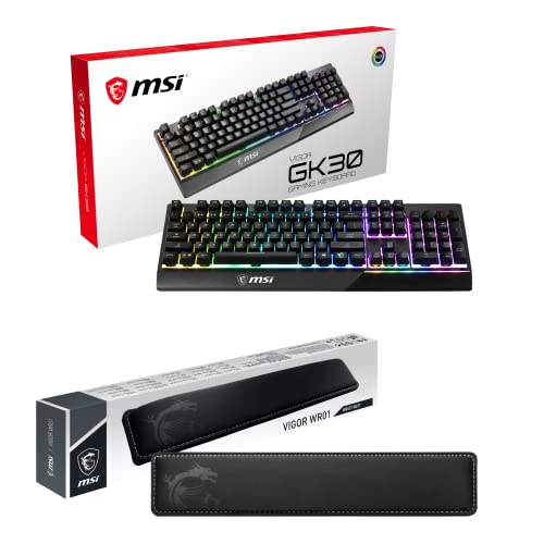 MSI Vigor GK30 DE Gaming Keyboard + Vigor WR01 Gaming Handgelenkauflage von MSI