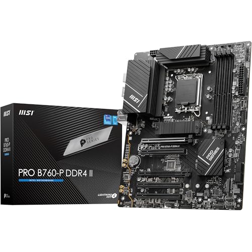 MSI PRO B760-P DDR4 II Motherboard, Micro-ATX - Unterstützt Intel Core Prozessoren der 12. und 13. Generation, LGA 1700 - DDR4 Memory Boost 5333+MHz/OC, PCIe 4.0 x16 Slots, M.2 Gen4 Slots, 2.5G LAN von MSI