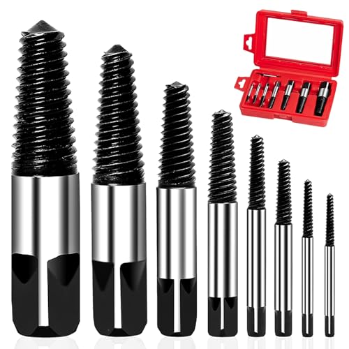 MSIHEY Schraubenausdreher 8er Set Linksausdreher Set Screw Extractor Schrauben Ausdrehwerkzeug zum Lösen und Entfernen von Festsitzenden oder Abgebrochenen Schrauben MSIHEY Schraubenausdreher 8er Set Linksausdreher Set Screw Extractor Schrauben Ausdrehwerkzeug zum Lösen und Entfernen von Festsitzenden oder Abgebrochenen Schrauben von MSIHEY