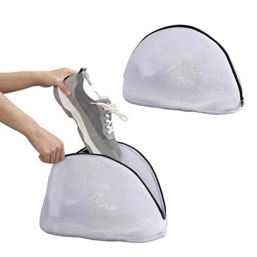 MSLSOZ 2-teiliger Reißverschluss Schuhe Waschbeutel, wiederverwendbare Schuhwaschbeutel Waschmaschine, Wäschesack Schuhe, die für Schuhe und Sportschuhe verwendet werden kann(42.24.24cm). von MSLSOZ