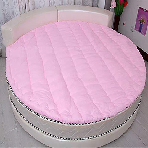 MSM Runde Matratze, Verdicken sie Gesteppter Weich Komfort Volltonfarbe Schlafzimmer Wohnzimmer Bodenmatratze Futon Bett roll-Rosa Durchmesser:180cm von MSM