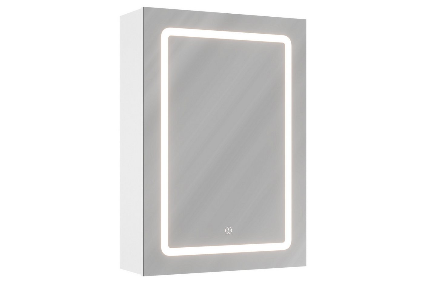 MSMASK Badezimmerspiegelschrank Badschrank mit Led Beleuchtung, Weiß 70x16x60cm von MSMASK