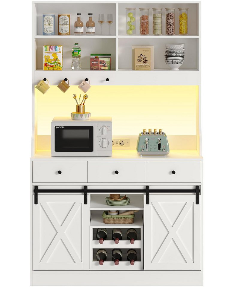 MSMASK Küchenbuffet Küchenschrank Sideboard Mehrzweckschrank mit LED-Beleuchtung (1-St) von MSMASK