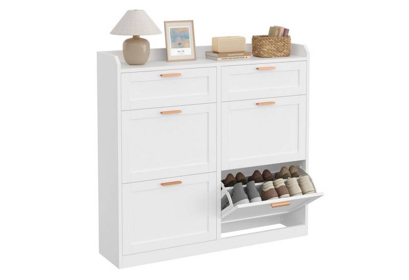 MSMASK Schuhschrank mit 4 Klappen, Einstellbarer Schuhregal, 24 x 100 x 103 cm (1-St) von MSMASK