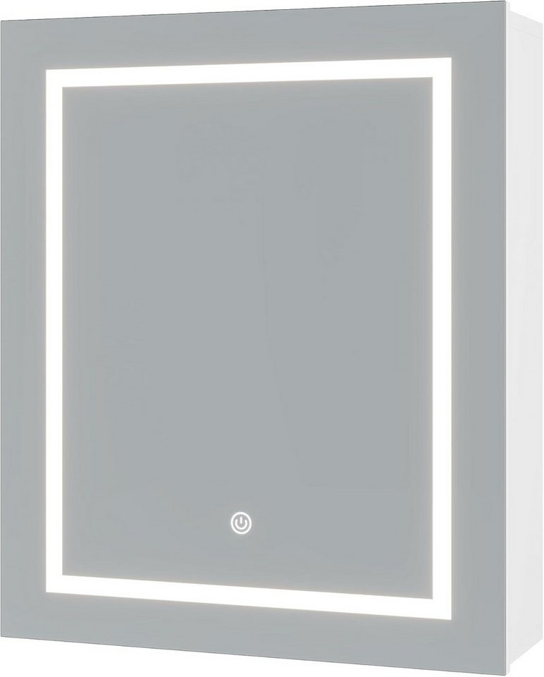 MSMASK Spiegelschrank Badezimmerspiegelschrank mit Beleuchtung und Verstellbaren Ablagen (1-St) 3 Farbtemperatur dimmbare, Weiß von MSMASK