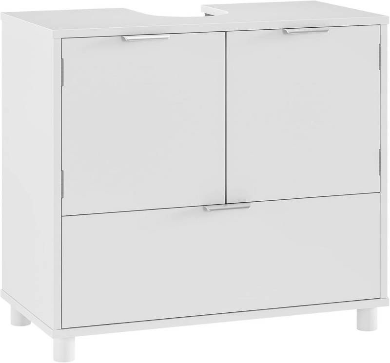 MSMASK Waschbeckenunterschrank Badezimmerschrank mit 2 Türen, 1 Schublade, 30 x 60 x 60 cm, Weiß (1-St) von MSMASK