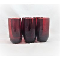 Anchor Hocking Ruby Red Roly Poly 5 "Becher Trinkgläser 12 Unze Anchor Hocking Ruby Red Roly Poly 5 "Becher Trinkgläser 12 Unze von MSMUnlimited