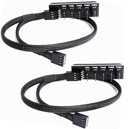 2 Stück PWM Fan Hub PC 5 Way Splitter Sleeved PWM Fan Splitter Hub Adapter Kabel 2 Stück PWM Fan Hub PC 5 Way Splitter Sleeved PWM Fan Splitter Hub Adapter Kabel von MSMXCS