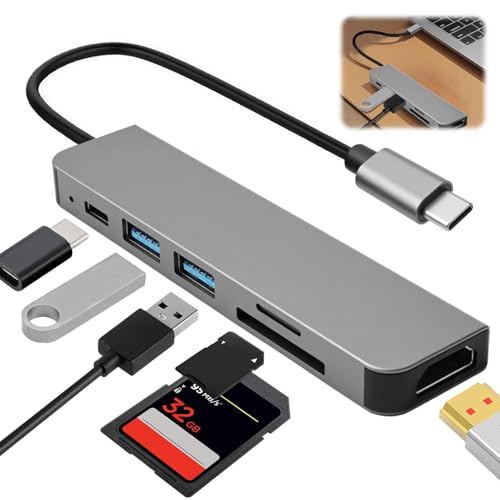 USB C auf Hub USB 6 in 1 Adapter Multiport Adapter 4K HDMI 100W PD USB C 5Gbps 480Mpbs 3.0 2.0 SD Kartenleser Schnittstelle Kompatibel mit MacBook Pro Air XPS für Samsung Handys Laptop und mehr USB C auf Hub USB 6 in 1 Adapter Multiport Adapter 4K HDMI 100W PD USB C 5Gbps 480Mpbs 3.0 2.0 SD Kartenleser Schnittstelle Kompatibel mit MacBook Pro Air XPS für Samsung Handys Laptop und mehr von MSMXCS