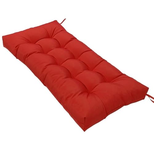 MSNCS Gartenkissen Sitzkissen Bankauflage Bankpolster Bankkissen Gartenmöbel Kissen Wasserdicht Sitzauflagen Loungekissen Sitzpolster 130x50cm Auflage Für Gartenbank Für Haus(Rot) von MSNCS