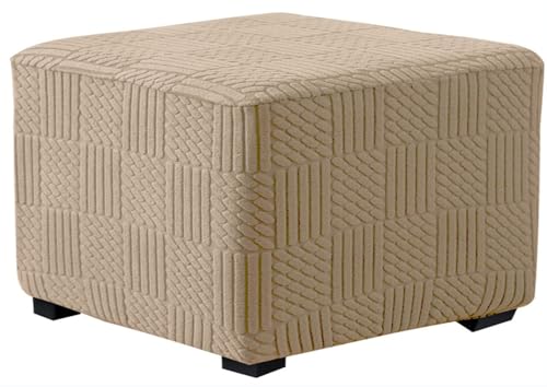 MSNCS Hockerbezug Quadratisch 60x60/40x40/55x55 Stretch Fußhocker Bezug Ottoman Cover Schonbezug Hocker Hussen für Fußhocker Stretch Ottoman Cover Square Protective Cover(Color 2,55x55cm/22x22in) von MSNCS