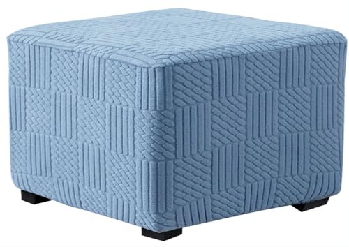 MSNCS Hockerbezug Quadratisch 60x60/40x40/55x55 Stretch Fußhocker Bezug Ottoman Cover Schonbezug Hocker Hussen für Fußhocker Stretch Ottoman Cover Square Protective Cover(Color 7,55x55cm/22x22in) von MSNCS