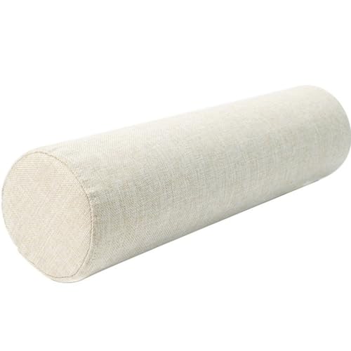 MSNCS Nackenrolle Linen Rollenkissen 40/50/60/70/90 cm Nackenkissen Kopf, Nacken, Rückenstütze Kissenrolle abnehmbar Rohrkissen Dekokissen für Betten und Sofas Yoga(Beige,15cmx60cm) von MSNCS