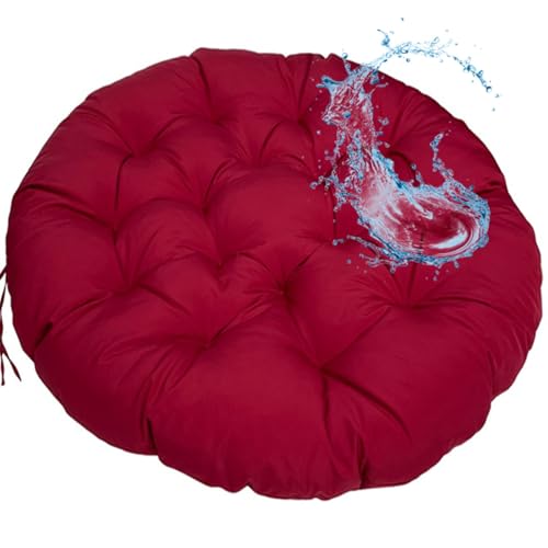 MSNCS Rundes Papasansessel Kissen Wasserdicht Sitzkissen Hängesessel Outdoor/Indoor Bodenkissen Kissen für Schwenksessel, Korbsessel Outdoor Gartenmöbel Sitzauflage Auflage(Burgundy,110x110cm) von MSNCS