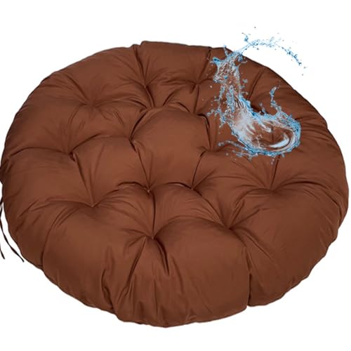 MSNCS Rundes Papasansessel Kissen Wasserdicht Sitzkissen Hängesessel Outdoor/Indoor Bodenkissen Kissen für Schwenksessel, Korbsessel Outdoor Gartenmöbel Sitzauflage Auflage(Dunkler Kaffee,90x90cm) von MSNCS