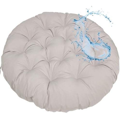 MSNCS Rundes Papasansessel Kissen Wasserdicht Sitzkissen Hängesessel Outdoor/Indoor Bodenkissen Kissen für Schwenksessel, Korbsessel Outdoor Gartenmöbel Sitzauflage Auflage(Hellgrau,60x60cm) von MSNCS
