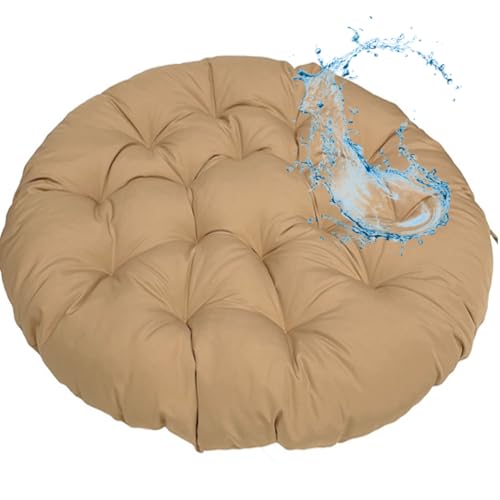 MSNCS Rundes Papasansessel Kissen Wasserdicht Sitzkissen Hängesessel Outdoor/Indoor Bodenkissen Kissen für Schwenksessel, Korbsessel Outdoor Gartenmöbel Sitzauflage Auflage(Khaki,80x80cm) von MSNCS