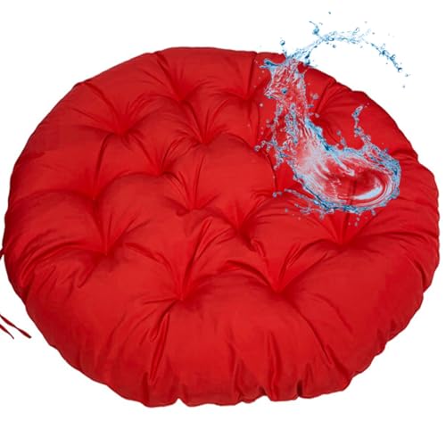 MSNCS Rundes Papasansessel Kissen Wasserdicht Sitzkissen Hängesessel Outdoor/Indoor Bodenkissen Kissen für Schwenksessel, Korbsessel Outdoor Gartenmöbel Sitzauflage Auflage(Rot,80x80cm) von MSNCS