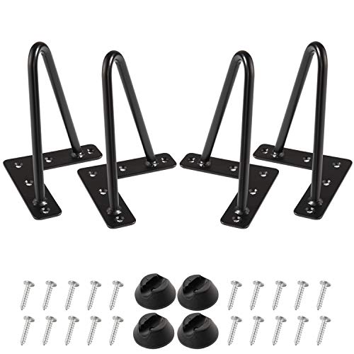 MSOBAIW 6 Zoll Haarnadel Beine, Heavy Duty Metal Tischbeine für Schrank, TV-Schränke, Schubladen, Nachttisch, 3/8" Dia Satin schwarz Zwei-Stab Eisen Draht Beine für DIY Möbel MSOBAIW 6 Zoll Haarnadel Beine, Heavy Duty Metal Tischbeine für Schrank, TV-Schränke, Schubladen, Nachttisch, 3/8" Dia Satin schwarz Zwei-Stab Eisen Draht Beine für DIY Möbel von MSOBAIW