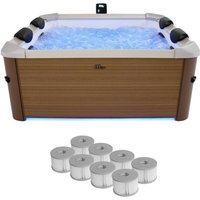 Fester Whirlpool 6 Plätze 160cm quadratisch Hydromassage 4 Kissen Abdeckung 8 Filter - Mspa von MSPA
