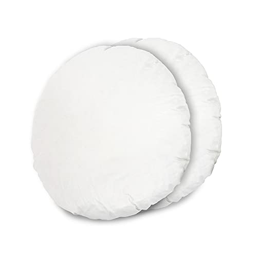 MSS e.K. 2er Set Federkissen RUND | 40 cm | Füllgewicht: je 350 Gramm | 100% Baumwolle | kein Lebendrupf | Kuschelkissen | Federfüllung | NOMITE Zertifiziert - milbenfrei | schadstoffgeprüft von MSS e.K.