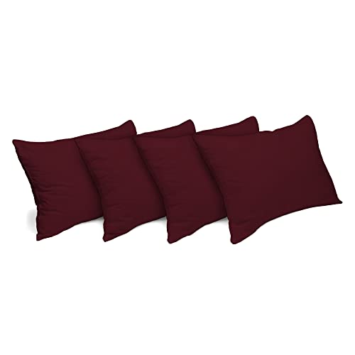 MSS e.K. 4er Set Baumwoll Kissenbezug | Größe: 40 x 80 cm | Farbe:Burgund | 100% Baumwolle | bis 60 °C waschbar | für Kissenfüllungen | schadstoffgeprüft von MSS e.K.