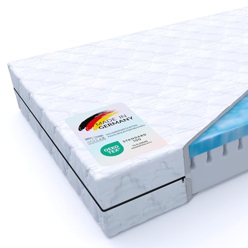 MSS e.K. 7 Zonen Gel-Kombimatratze BeActive 100 x 200 x 16 cm (Kernhöhe 14 cm) in H4 Memory-Gelschaum & Komfortschaum inkl. versteppten Bezug von MSS e.K.