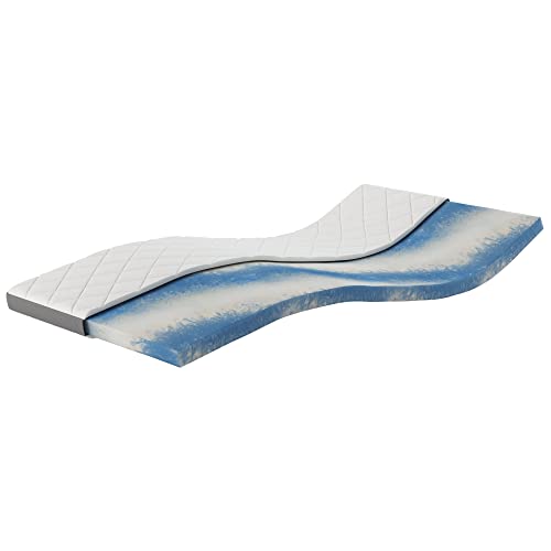 MSS e.K. Karo Gel Split Premium Matratzentopper 200x200 cm, Topper aus Gelschaum, rutschfeste Memory Foam Bettauflage mit atmungsaktivem Bezug, weiche Matratzenauflage 200 x 200 x 8 cm von MSS e.K.