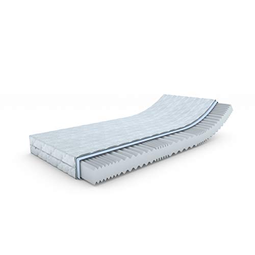 MSS e.K. "Revasana Premium 7 Zonen Wellen-Matratze 180 x 70 x 16 cm (Kernhöhe 14 cm) - H2 mit versteppten Klimafaserbezug von MSS e.K.