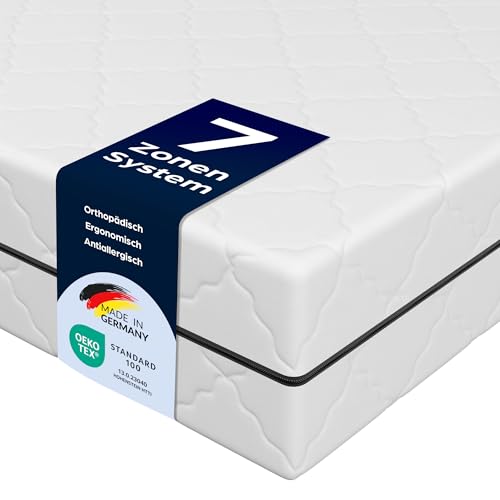 MSS e.K. Taschenfederkern-Matratze ECO 140 x 200 x 21 in H2 Komfortschaum mit versteppten Bezug waschbar bis 60 °C von MSS e.K.