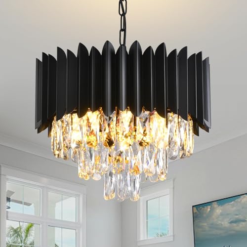 MSSIAN Moderne Kristallleuchter 3-Tier K9 Runde Kristallleuchter Leuchte Kleine schwarze Kristallleuchter Deckenleuchte für Esszimmer Wohnzimmer Schlafzimmer Eingang, E14 * 5Light MSSIAN Moderne Kristallleuchter 3-Tier K9 Runde Kristallleuchter Leuchte Kleine schwarze Kristallleuchter Deckenleuchte für Esszimmer Wohnzimmer Schlafzimmer Eingang, E14 * 5Light von MSSIAN
