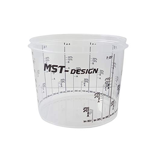 MST-DESIGN 50 x Lackmischbecher 750 ml (0,75 L) I Einwegmischbecher I Messbecher Mischbecher I Anmischen von Farbe und Lack I Becher mit Skala I Lackieren Lack Lackierzubehör von MST-DESIGN