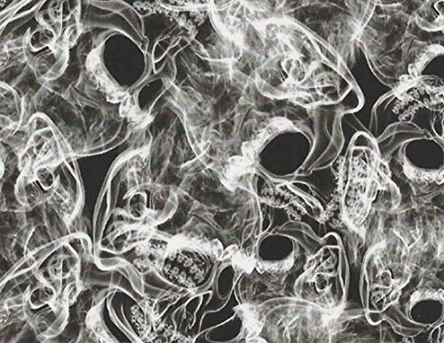 Wassertransferdruck Folie WTD I Totenköpfe Skulls Totenkopf schwarz I MST-Design I 1 Meter Film CA-R-065 in 50 cm Breite I Wassertransferdruckfilm WTP Hydrographics von MST-DESIGN