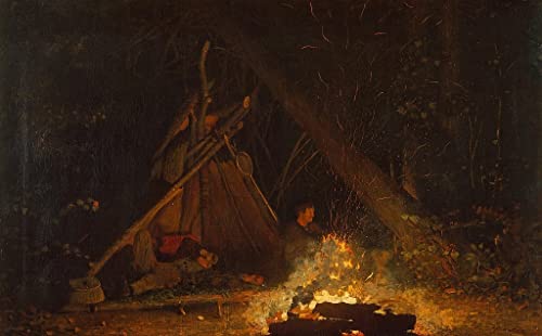 Leinwandbilder Bild Kunst Leinwand Malerei Ölgemälde Lagerfeuer von Winslow Homer für Wanddekoration 60x90cm von MSTECO