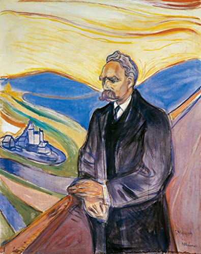 Leinwandbilder Bild Kunst Leinwand Malerei Ölgemälde Porträt des deutschen Philosophen Friedrich Nietzsche von Edvard Munch für Wanddekoration 60x90cm von MSTECO