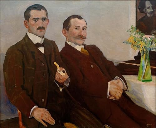 MSTECO Berühmtes Gemälde Leinwand Bilder Kunstdrucke Abstrakt Poster Albert Weisgerber Brüder Peter Und Fritz Von Albert Weisgerber für Wohnzimmer 60x90cm von MsTeco