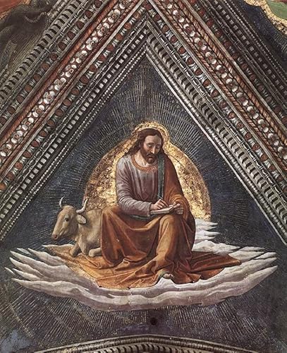MSTECO Leinwand Wandbild Kunstdruck Leinwand Malerei Poster Berühmt Lukas der Evangelist von Domenico Ghirlandaio für Flurdekoration 60x90cm von MSTECO