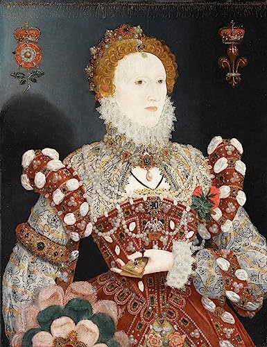 MSTECO Leinwand Wandbild Kunstdruck Leinwand Malerei Poster Berühmt Porträt von Königin Elizabeth I. von Nicholas Hilliard für Flurdekoration 60x90cm von MSTECO