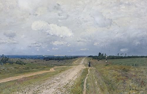 MSTECO Leinwand Wandbild Kunstdruck Leinwand Malerei Poster Berühmt die Vladimir Road von Isaac Iljitsch Levitan für Flurdekoration 60x90cm von MSTECO