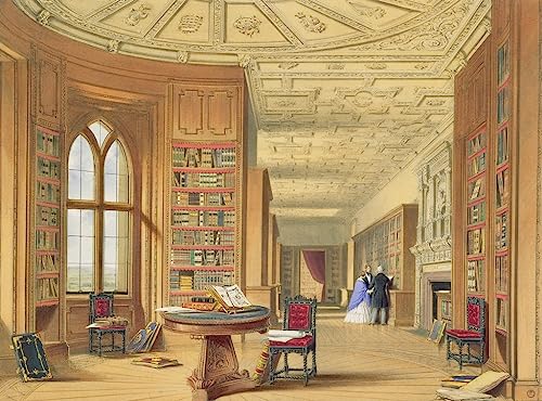 MSTECO Leinwanddruck Und Poster Wandkunst Bild Reproduktion Die Bibliothek Windsor Castle Von Baker Pyne für Wohnkultur 60x90cm von MSTECO