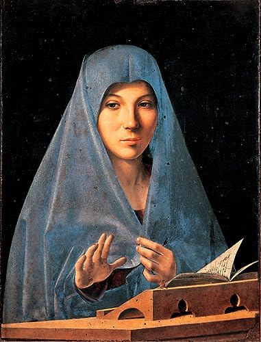 MSTECO Leinwanddruck Und Poster Wandkunst Bild Reproduktion Vergine Annunziata Gemälde von Antonello Da Messina für Wohnkultur 60x90cm von MSTECO