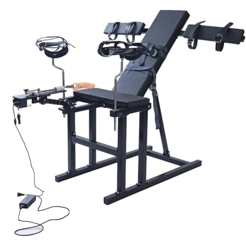 MSTMAZZ BDSM Sex Stuhl Massagestuhl Mit Sexmaschine 2 In 1 Neuer Verstellbare Sex Möbel Folter Bondage Sm Stuhl Bestrafung Von Sklaven Mit Fußfesseln Handschellen Mit Dildo von MSTMAZZ