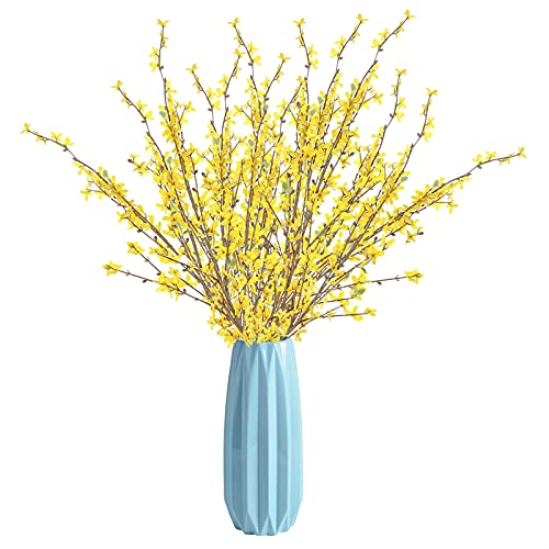 MSUIINT Künstliche Forsythien-Blumen, Forsythien-Zweige, gelbe künstliche Forsythie-Zweige, künstliche Jasminstiele, Blumensträuße aus Seide, 4 Stück von MSUIINT