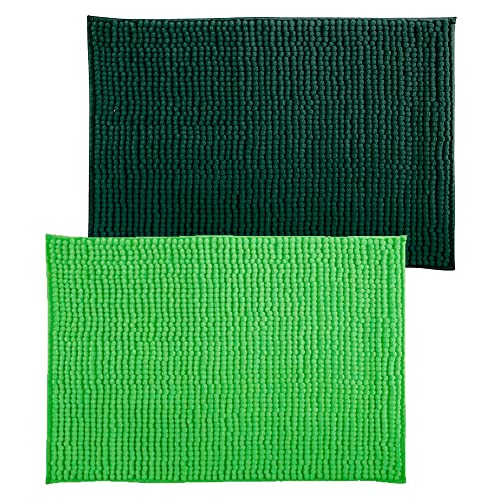 MSV Set mit 2 rutschfesten Badematten in grün-grün, 60 x 90 cm von MSV