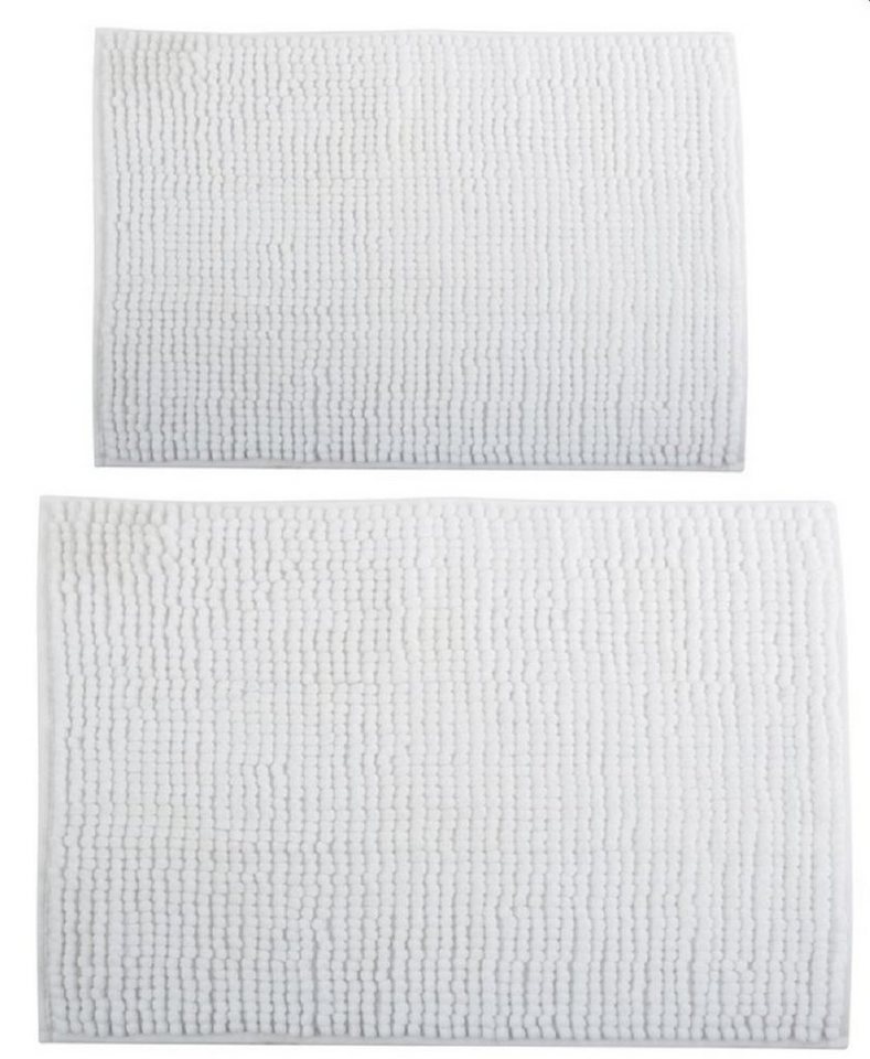 Badematte CHENILLE MSV, rutschsicher, schnelltrocknend, 100% Polyester Microfaser, 2er Kombi-Set, bestehend aus 2 Größen 40x60 und 60x90 cm, 100% Polyester Microfaser, rutschhemmende Beschichtung, waschbar 30°, schnelltrocknend, viele angesagte Trendfarben von MSV