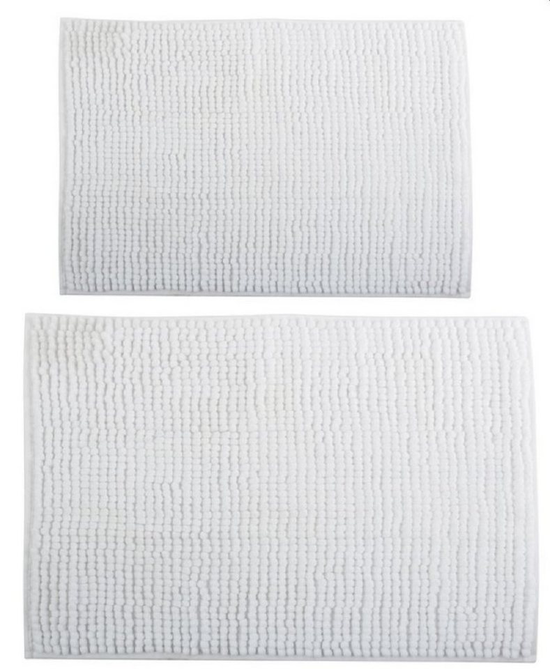 MSV Badematte CHENILLE, rutschsicher, schnelltrocknend, 100% Polyester Microfaser, 2er Kombi-Set, bestehend aus 2 Größen 40x60 und 60x90 cm, 100% Polyester Microfaser, rutschhemmende Beschichtung, waschbar 30°, schnelltrocknend, viele angesagte Trendfarben von MSV