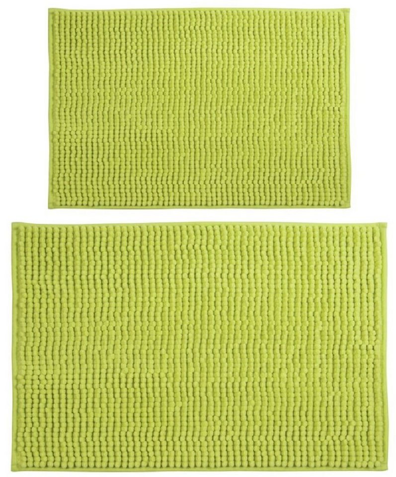 Badematte CHENILLE MSV, rutschsicher, schnelltrocknend, 100% Polyester Microfaser, 2er Kombi-Set, bestehend aus 2 Größen 40x60 und 60x90 cm, 100% Polyester Microfaser, rutschhemmende Beschichtung, waschbar 30°, schnelltrocknend, viele angesagte Trendfarben von MSV