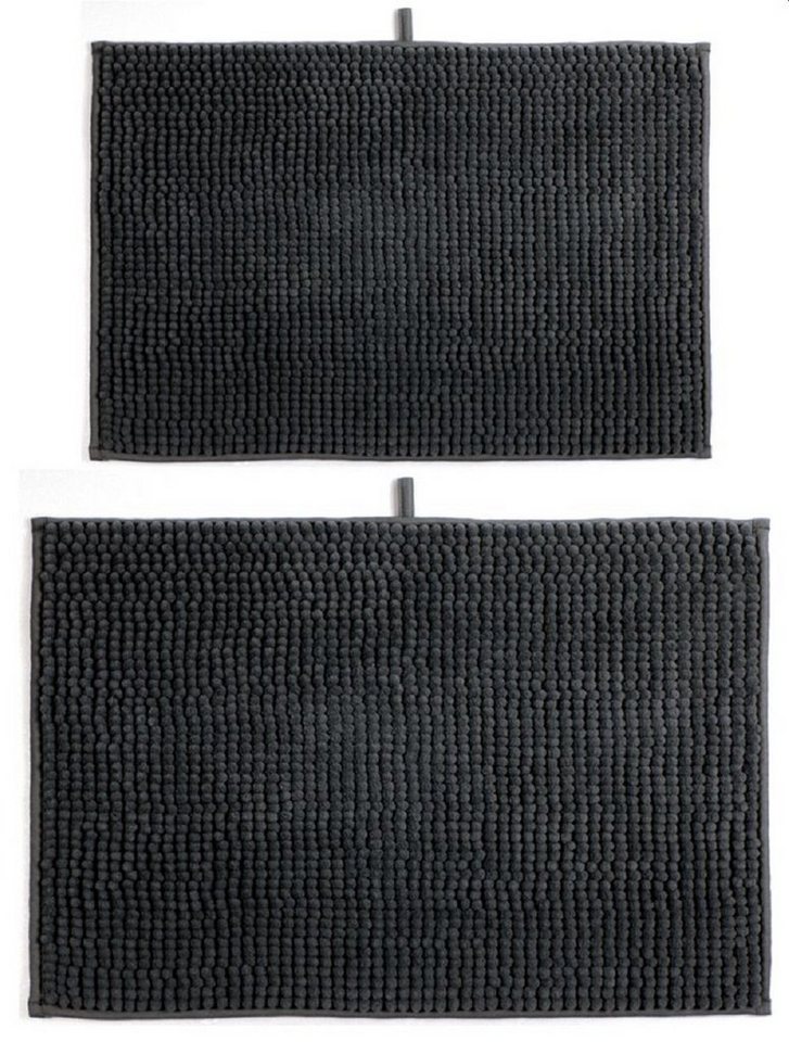 MSV Badematte CHENILLE, rutschsicher, schnelltrocknend, 100% Polyester Microfaser, 2er Kombi-Set, bestehend aus 2 Größen 40x60 und 60x90 cm, 100% Polyester Microfaser, rutschhemmende Beschichtung, waschbar 30°, schnelltrocknend, viele angesagte Trendfarben von MSV