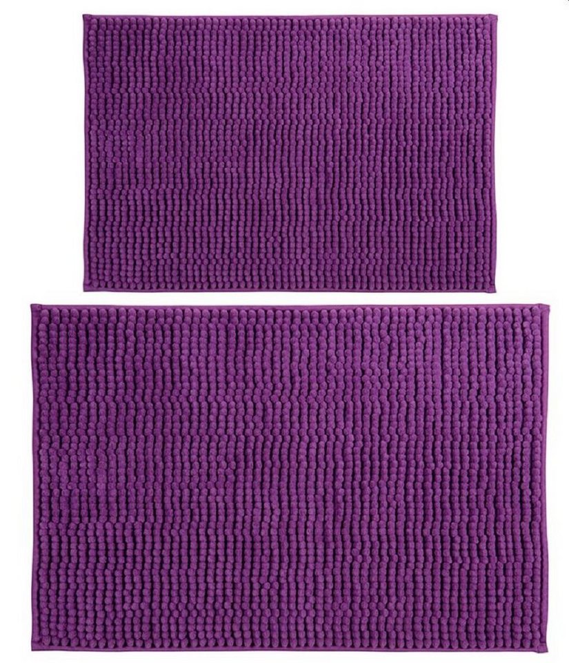 Badematte CHENILLE MSV, rutschsicher, schnelltrocknend, 100% Polyester Microfaser, 2er Kombi-Set, bestehend aus 2 Größen 40x60 und 60x90 cm, 100% Polyester Microfaser, rutschhemmende Beschichtung, waschbar 30°, schnelltrocknend, viele angesagte Trendfarben von MSV