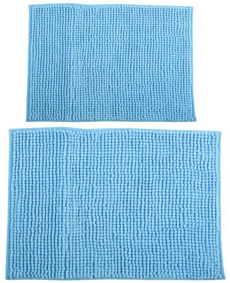 Badematte CHENILLE MSV, rutschsicher, schnelltrocknend, 100% Polyester Microfaser, 2er Kombi-Set, bestehend aus 2 Größen 40x60 und 60x90 cm, 100% Polyester Microfaser, rutschhemmende Beschichtung, waschbar 30°, schnelltrocknend, viele angesagte Trendfarben von MSV